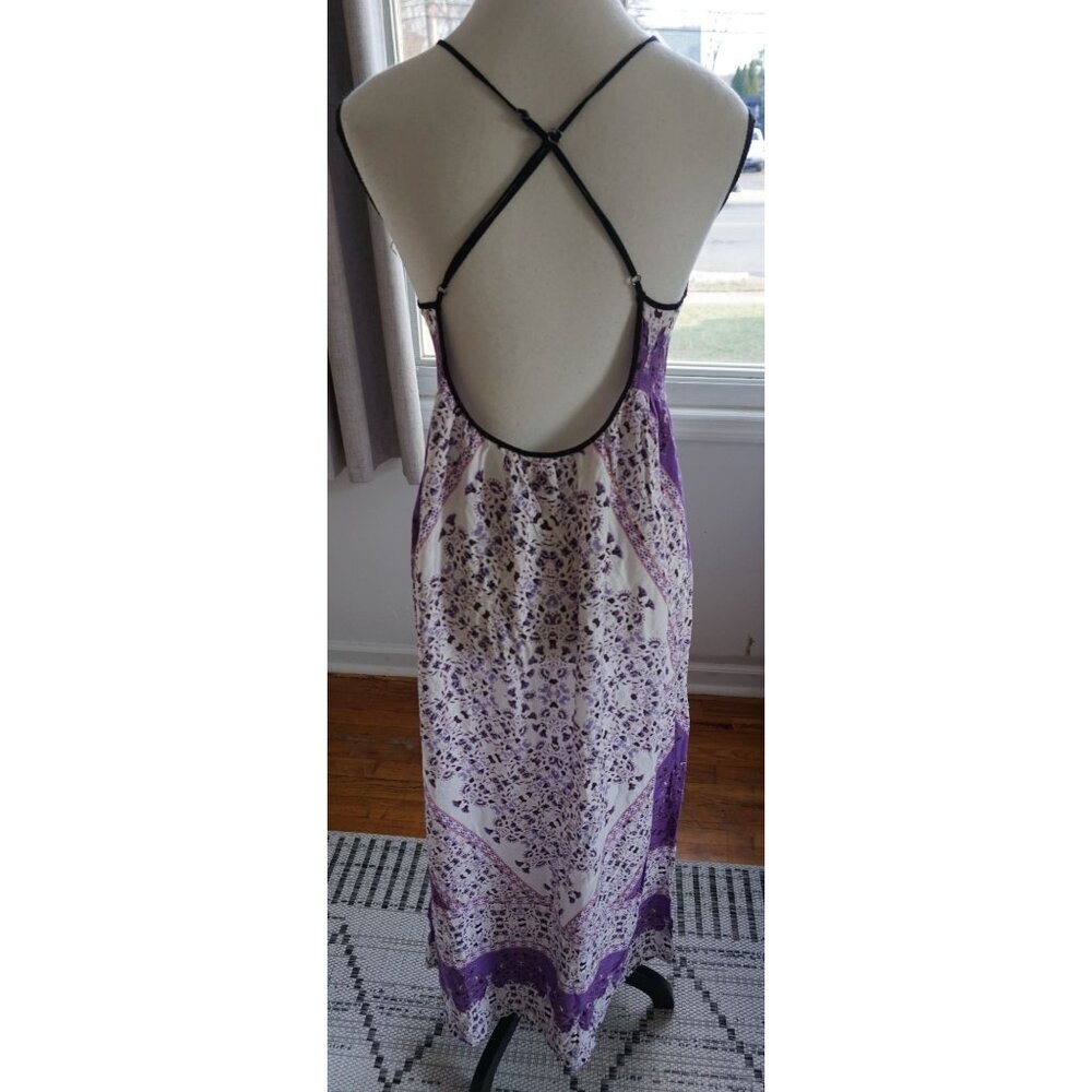 Purple Floral Print Maxi Dress - Size S - Picture 6 of 13